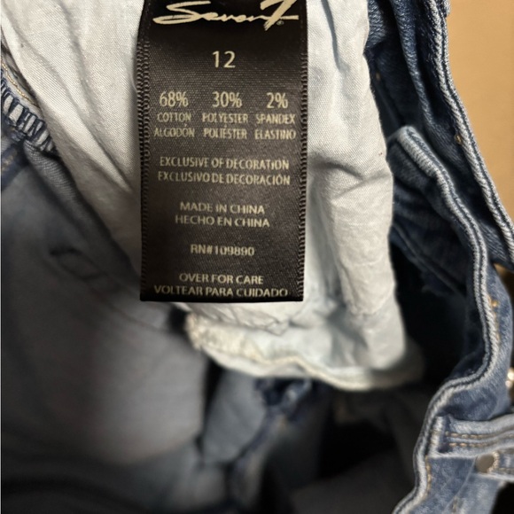 Seven7 Women's Distressed Blue Skinny Jeans with Studs - Picture 8 of 9